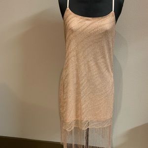 BAR III Rose Gold Flapper Dress SZ Small NWT